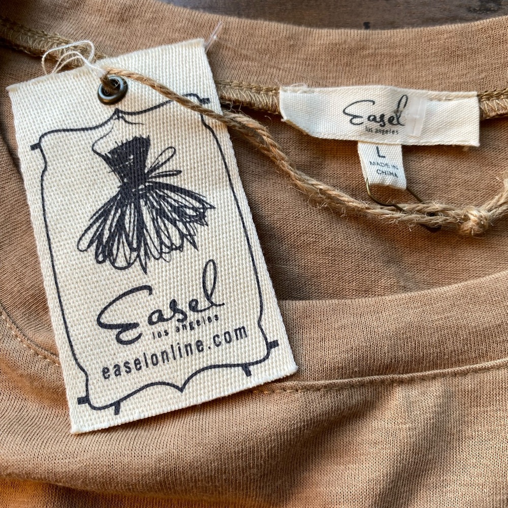 Easel Multicolor Patchwork Long Sleeve Top NWT - image 2